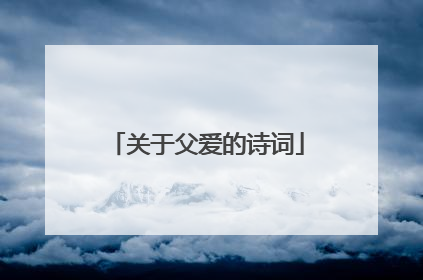 关于父爱的诗词