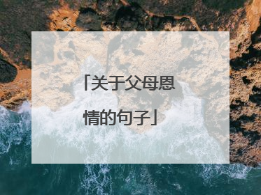 关于父母恩情的句子