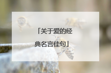 关于爱的经典名言佳句
