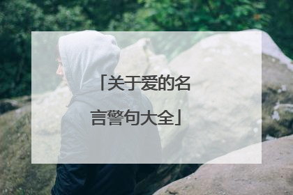 关于爱的名言警句大全