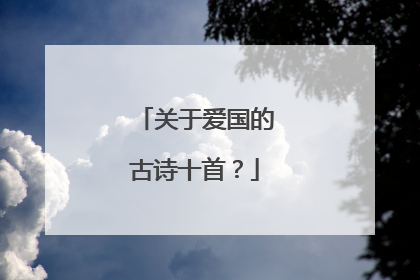 关于爱国的古诗十首？