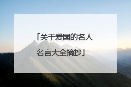 关于爱国的名人名言大全摘抄