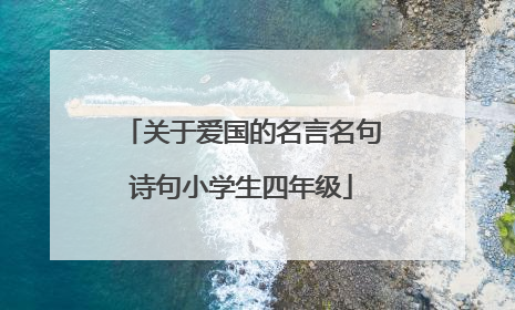 关于爱国的名言名句诗句小学生四年级