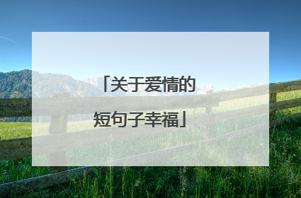 关于爱情的短句子幸福