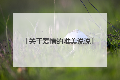关于爱情的唯美说说