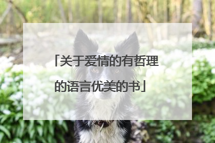 关于爱情的有哲理的语言优美的书