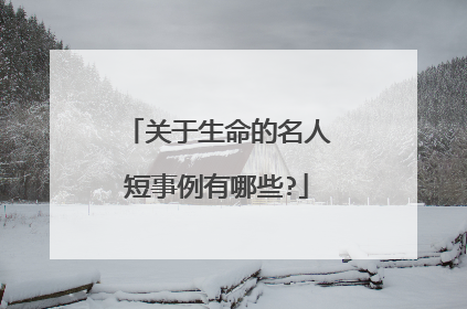 关于生命的名人短事例有哪些?