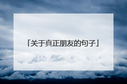 关于真正朋友的句子