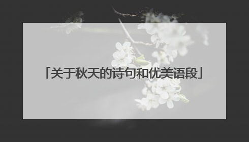 关于秋天的诗句和优美语段