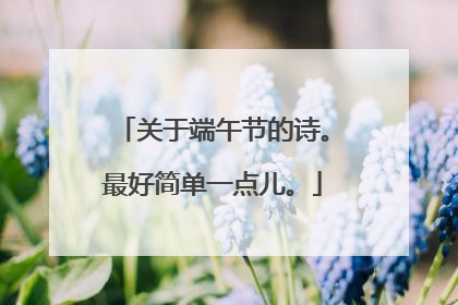 关于端午节的诗。最好简单一点儿。