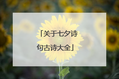 关于七夕诗句古诗大全