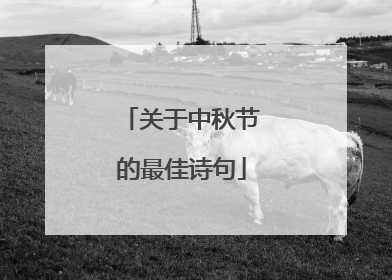 关于中秋节的最佳诗句