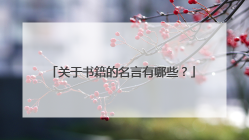 关于书籍的名言有哪些？