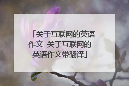 关于互联网的英语作文 关于互联网的英语作文带翻译