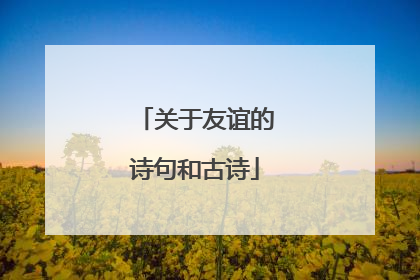 关于友谊的诗句和古诗