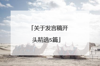 关于发言稿开头精选5篇