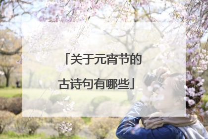 关于元宵节的古诗句有哪些