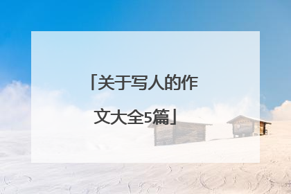 关于写人的作文大全5篇