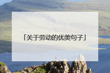 关于劳动的优美句子