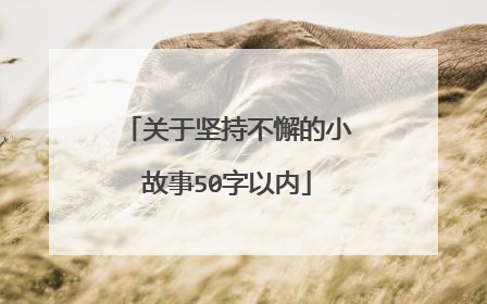 关于坚持不懈的小故事50字以内