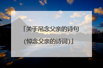 关于吊念父亲的诗句(悼念父亲的诗词)