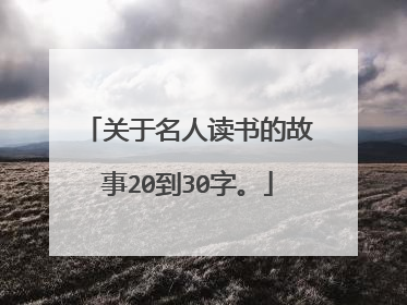 关于名人读书的故事20到30字。