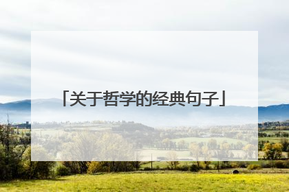 关于哲学的经典句子