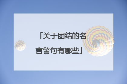 关于团结的名言警句有哪些