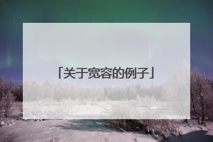 关于宽容的例子