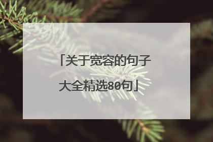 关于宽容的句子大全精选80句