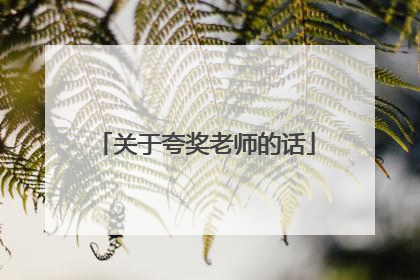 关于夸奖老师的话