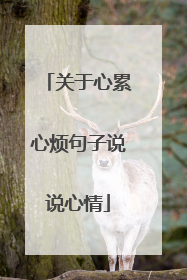 关于心累心烦句子说说心情