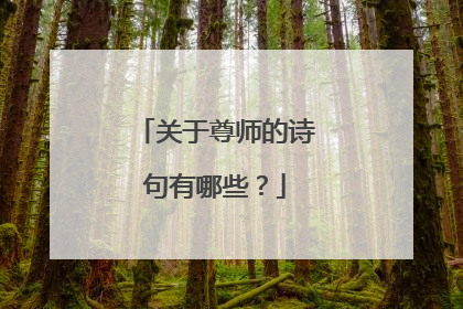 关于尊师的诗句有哪些？