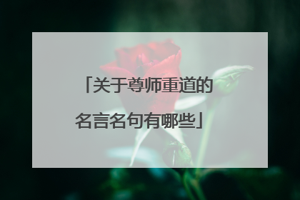关于尊师重道的名言名句有哪些