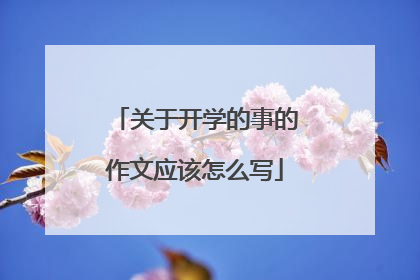 关于开学的事的作文应该怎么写