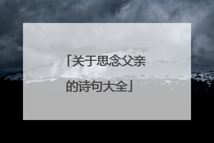 关于思念父亲的诗句大全