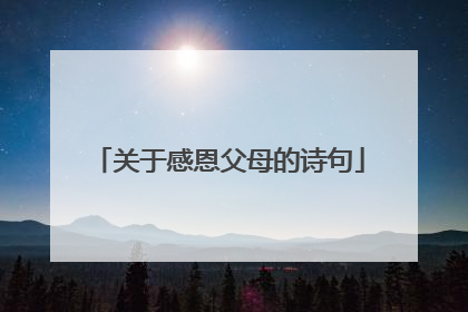 关于感恩父母的诗句