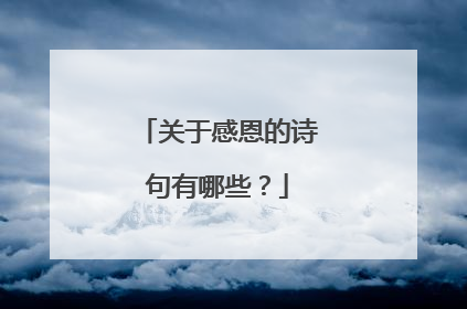 关于感恩的诗句有哪些？