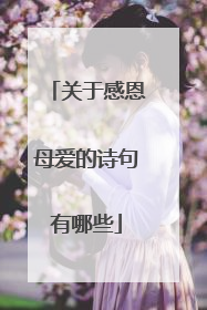 关于感恩母爱的诗句有哪些