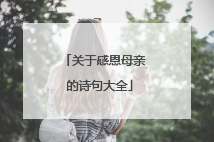 关于感恩母亲的诗句大全