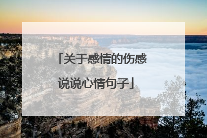 关于感情的伤感说说心情句子