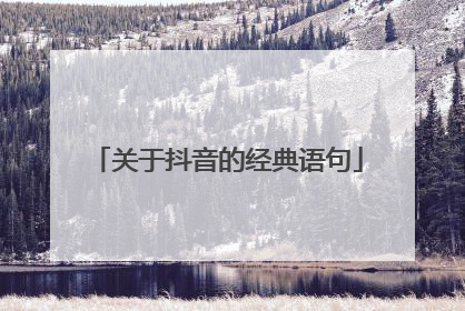 关于抖音的经典语句