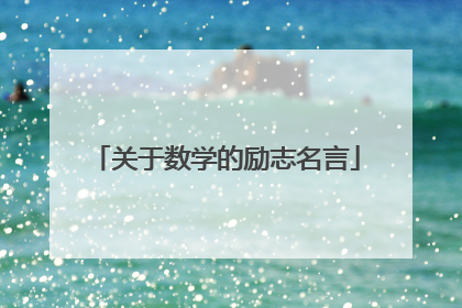 关于数学的励志名言