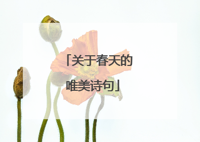 关于春天的唯美诗句