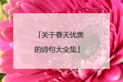 关于春天优美的诗句大全集