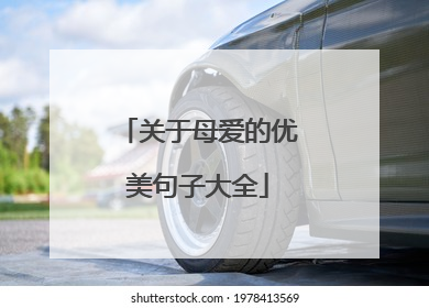 关于母爱的优美句子大全