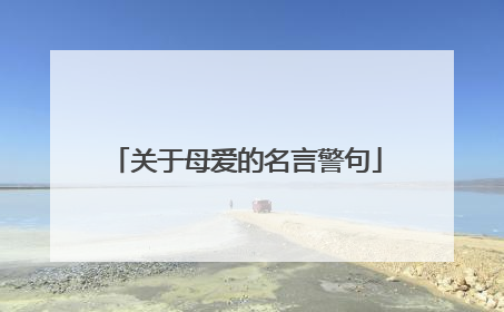 关于母爱的名言警句