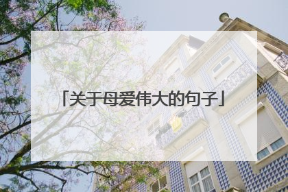 关于母爱伟大的句子