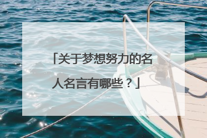 关于梦想努力的名人名言有哪些？