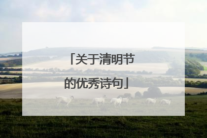 关于清明节的优秀诗句